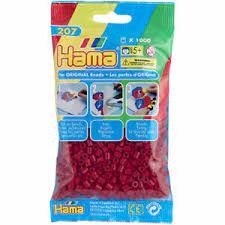 HAMA STRIJKKRALEN - WARM ROOD (029), 1000ST. (ZAKJE 17,5 X 9,5 CM)